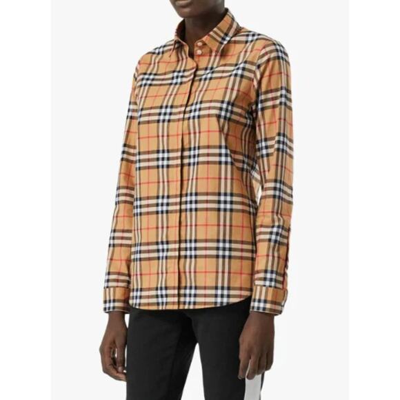 Burberry Vintage Check Button Down Shirt in Antique Yellow size 8 - Picture 6 of 6